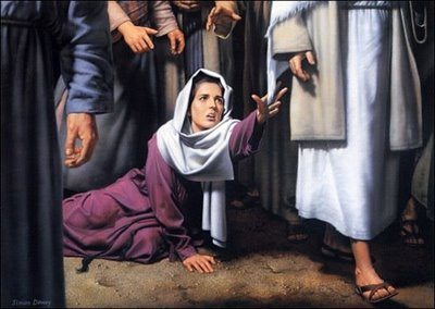 bleeding woman touches jesus